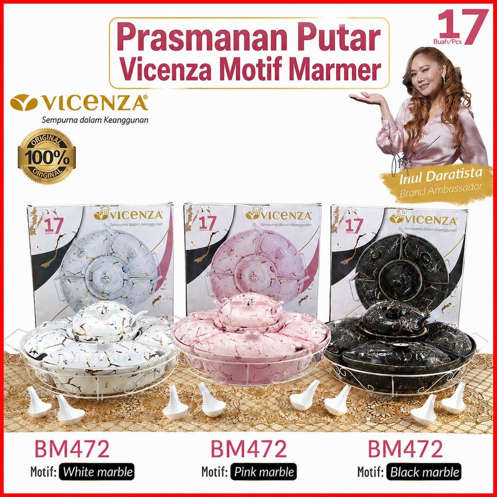 Prasmanan Keramik Putar Vicenza Motif Marmer