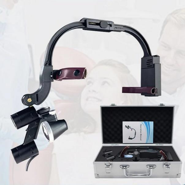 Dental Loupe Headband dengan Lampu LED Kaca Pembesar Dokter Gigi 3.5X