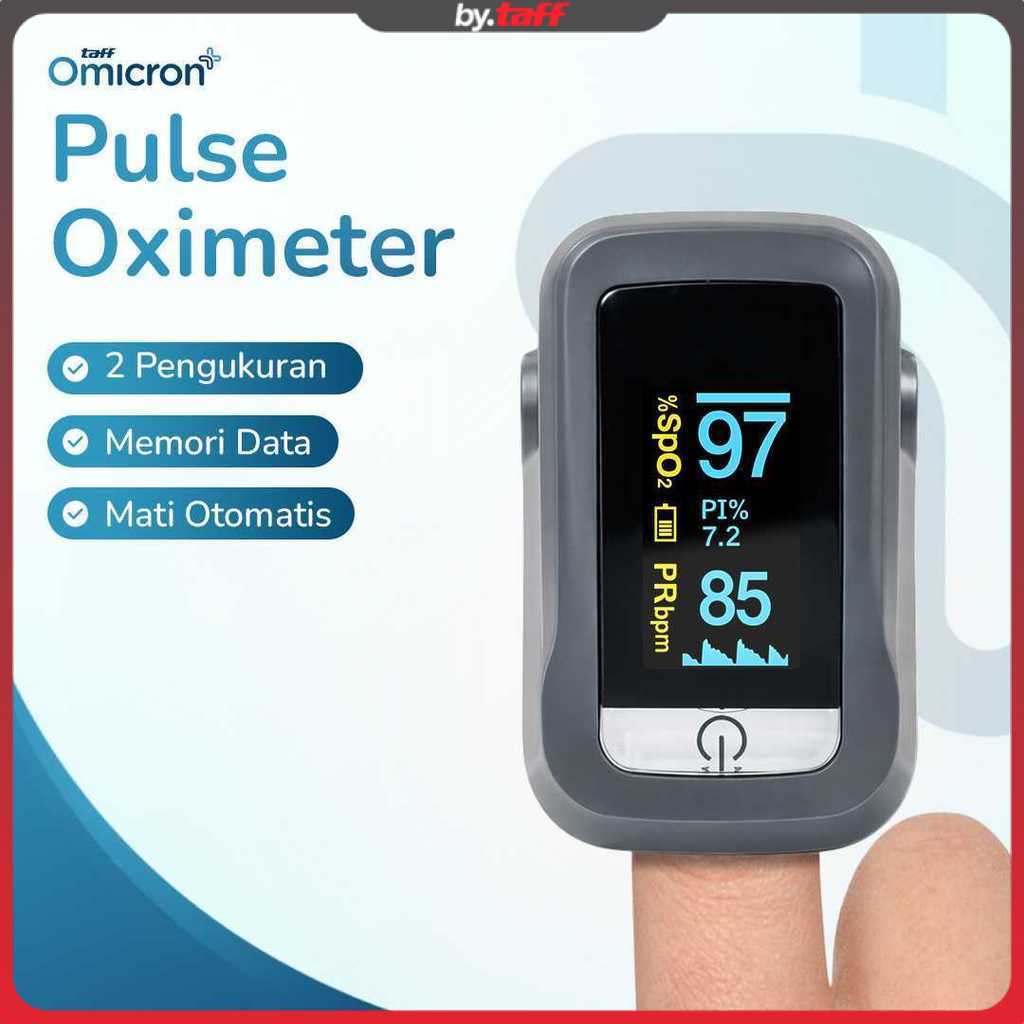 TaffOmicron Fingertip Pulse Oximeter Alat Ukur Saturasi Oksigen Darah - C10H1