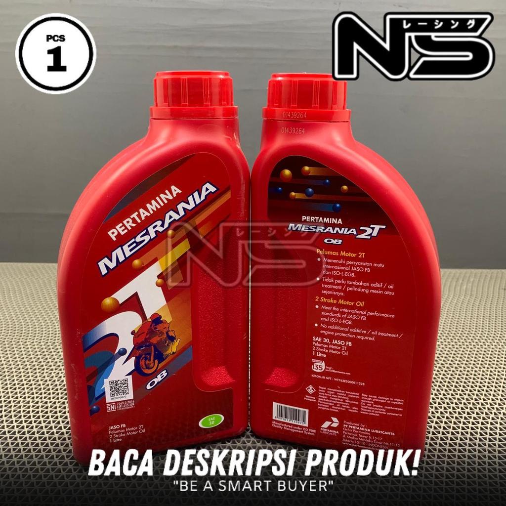 Oli MESRANIA 2T OB Pertamina 1L Mesran Samping 1Liter 1 Liter JASO FB