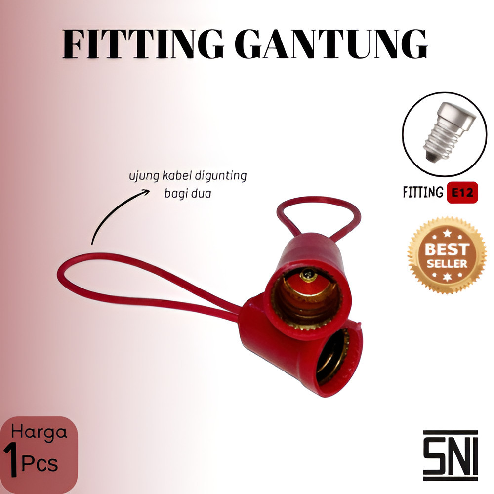 Fitting Lampu Gantung E12 Merah/Fitting Cabe Lampu Hias E 12 Plastik Cabe/Dudukan Lampu Gantung E12