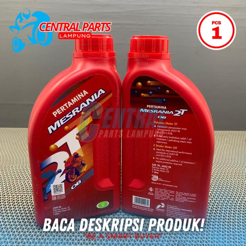 Oli MESRANIA 2T OB Pertamina 1L Mesran Samping 1Liter 1 Liter JASO FB