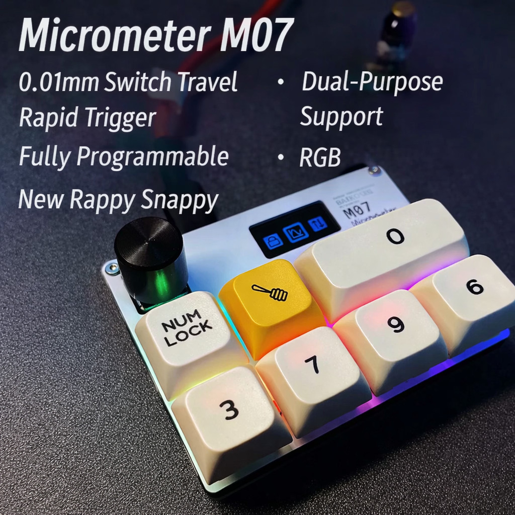 Baikou M07 Hall Effect Macropad Gaming Keyboard Rapid Trigger SOCD RDT for Osu / Osu or Rhythm Games