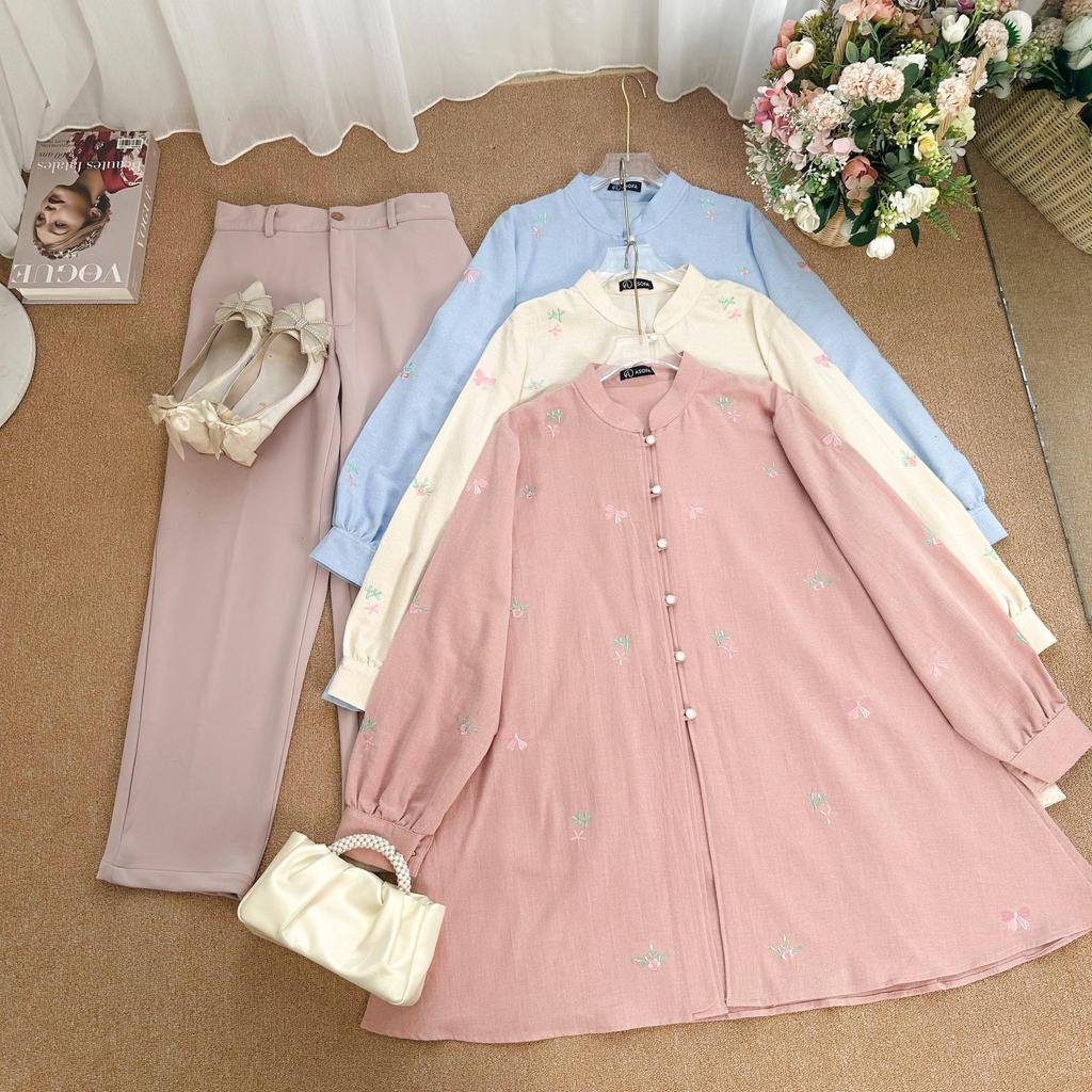 Asofa Rintani One Or Set Tunik Aksen Bordir Mix Celana Scuba