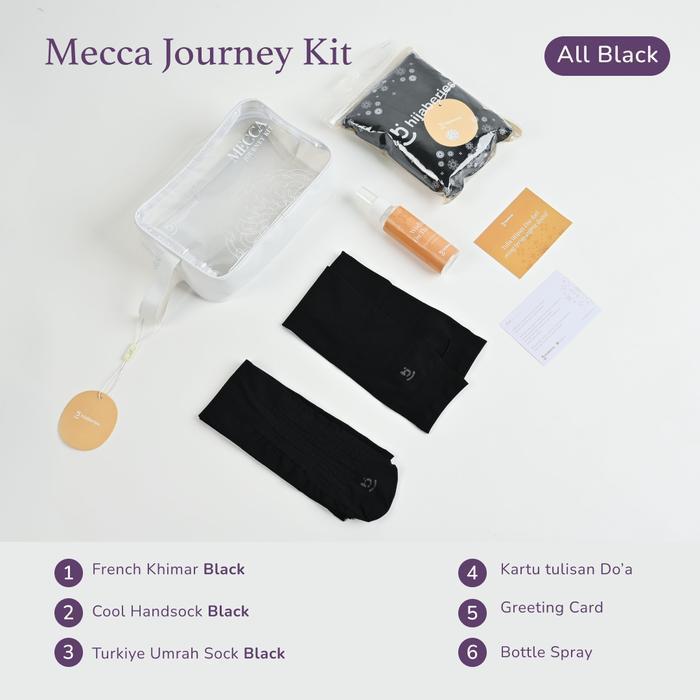 Promo Murah Hijaberies - Mecca Journey Kit (GIFT Umroh Haji) - Khimar Black & Skin Terlaris