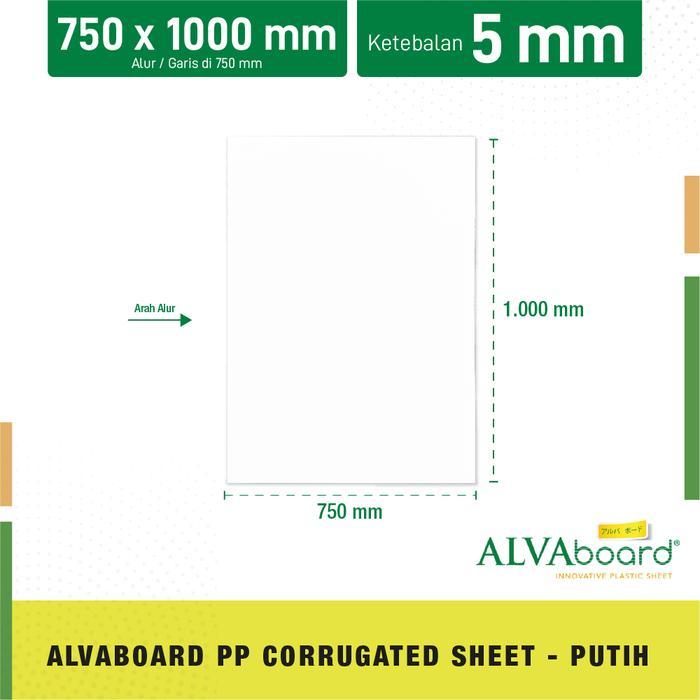 ALVAboard Lembaran Ukuran 100x75 cm Tebal 5 mm Tersedia 7 Varian Warna - Putih