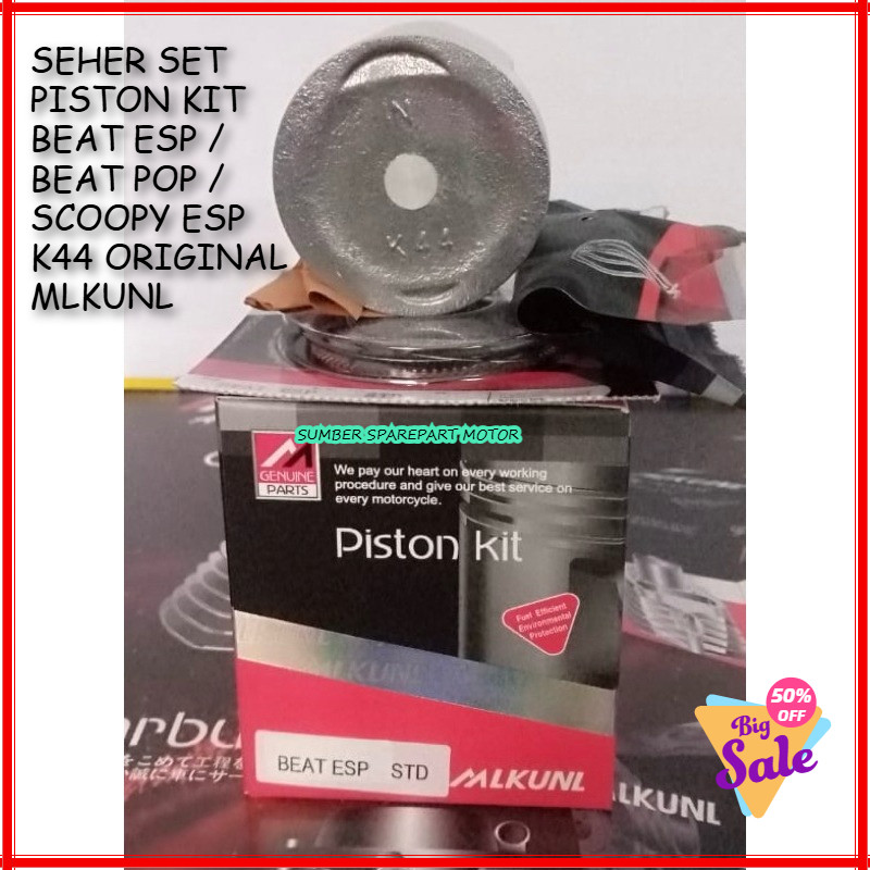 BEST SELLER SEHER SET PISTON KIT BEAT ESP / BEAT POP / SCOOPY ESP K44 ORIGINAL MLKUNL