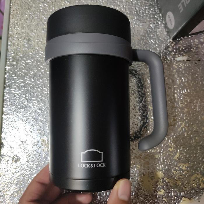 lock n lock hot n cool mug 500 ml tumbler thermos lock&lock - Hitam