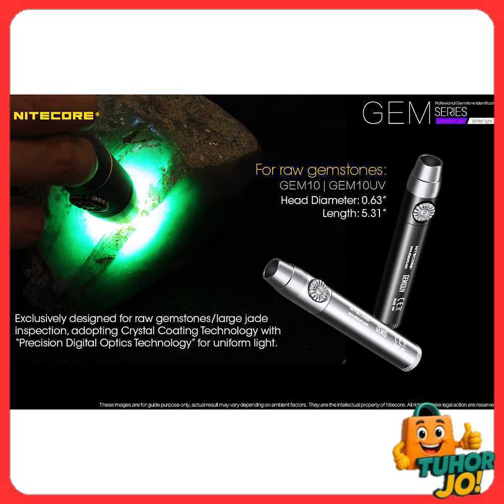 Nitecore GEM10UV Senter Indentifikasi Batu Mulia Gemstone Ultraviolet