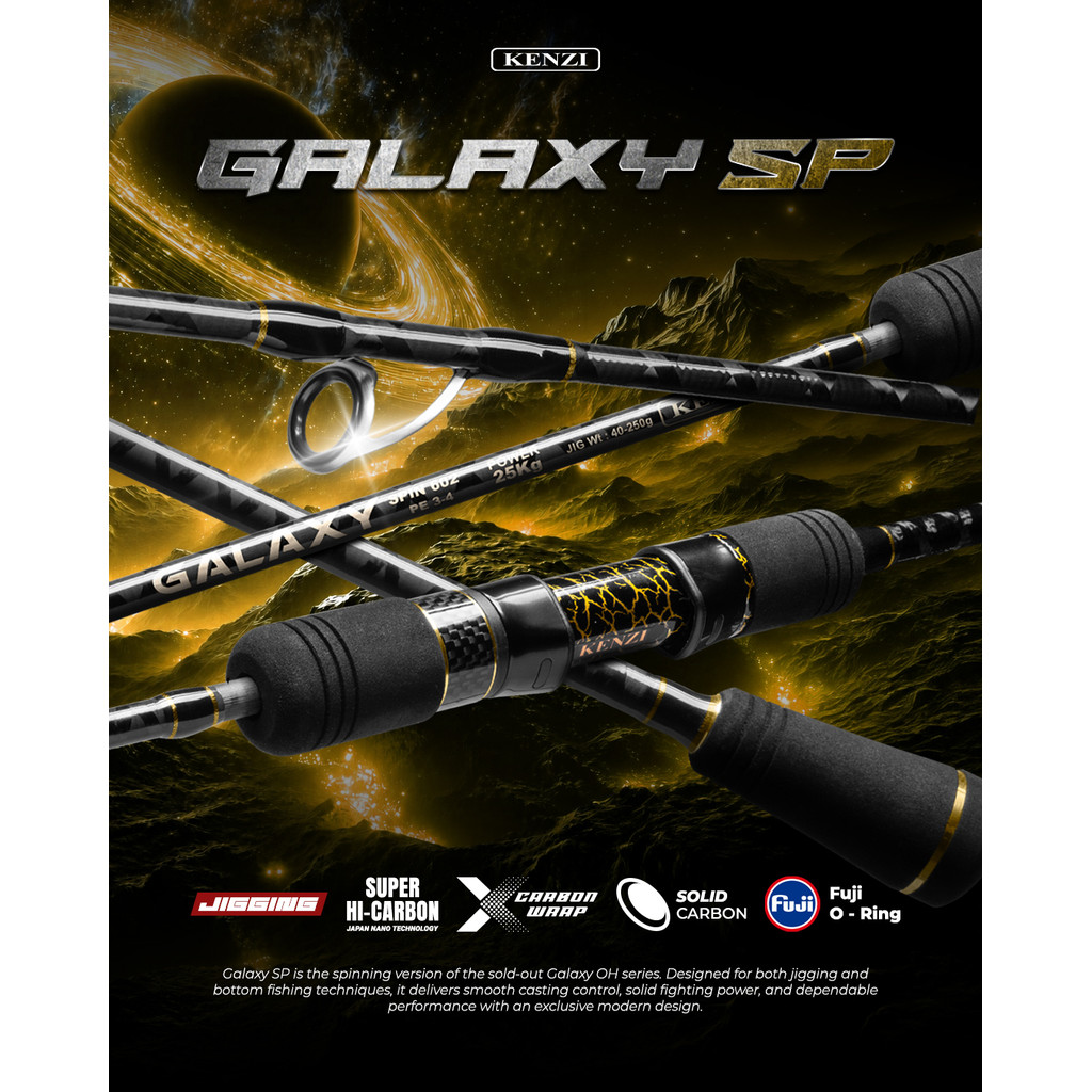 Joran Jigging KENZI GALAXY SP602 Original Full Fuji O Ring X Warp Carbon VSS Reel Seat