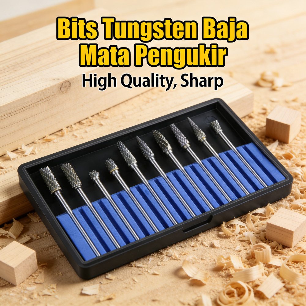 Baja Tungsten 10 Pcs Set Mata Bor Pengukir Logam Mini Grinder Drill Bits Bor Ukir Ukir Bor Set Pengu