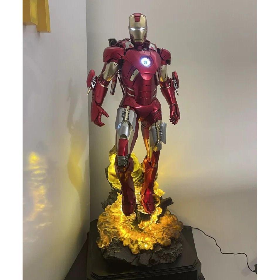 Large-Scale Statue Iron Man 1/3 Scene Statue Mk7 Model Handheld Figurine Gk Resin Living Room Decora