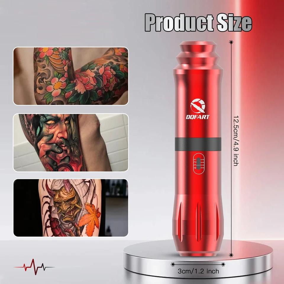 DQFART Kit Tato Pena Tato Mesin Tato Dengan Jarum Tato Tinta Tato Untuk Pemula Seniman Tato Perlengk