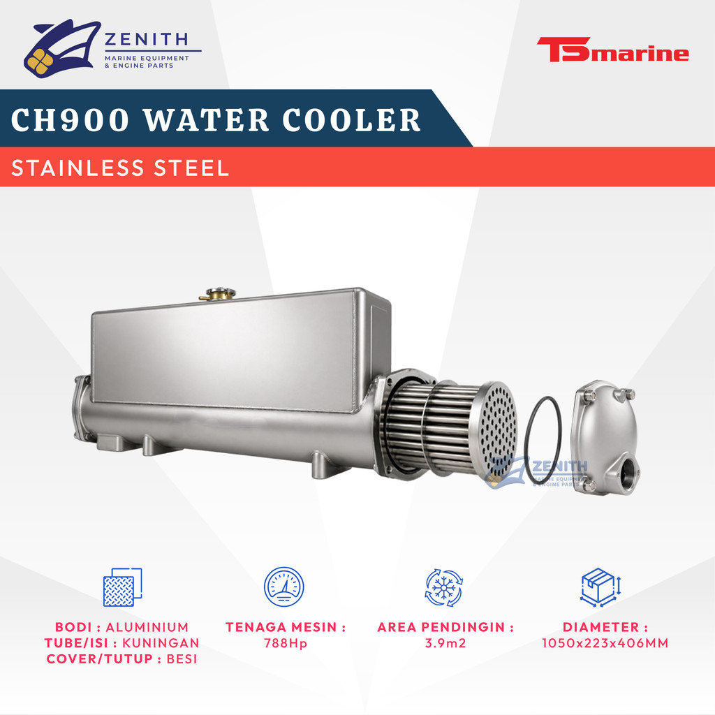 WATER COOLER CH900 STAINLESS STEEL TS MARINE / HEAT EXCHANGER CH900 SS