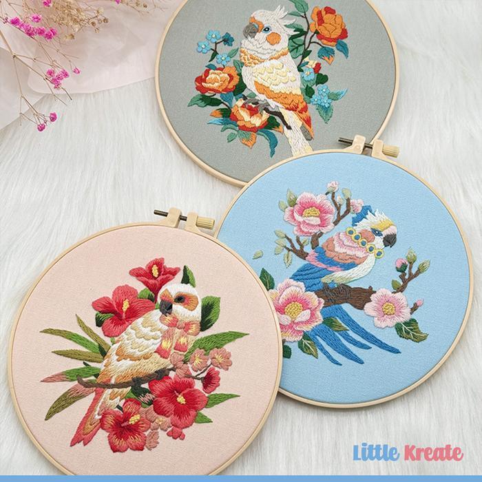 HE#06 DIY Hand Embroidery Kit / Paket Sulam Benang / Set Jahit Bordir - Butterfly Dance Terlaris