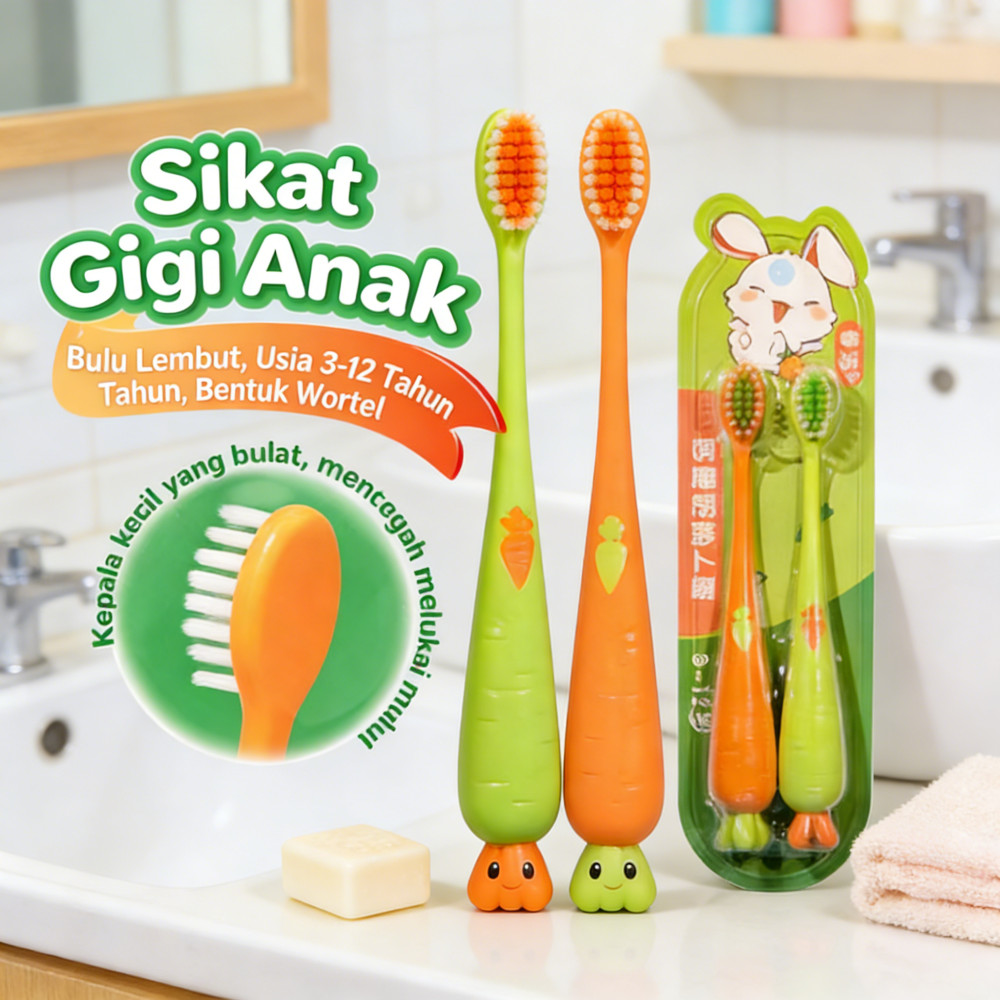 Gigi Sikat Anak Halus Sikat Bulu / Sikat Gigi Bayi Sikat Anak / Sikat Gigi Bulu Sikat Gigi