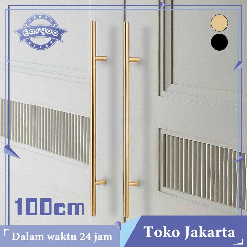 Tarikan Pintu Lemari 1 Meter Minimalis Handle Lemari Panjang Emas Gagang Lemari Alumunium Hitam