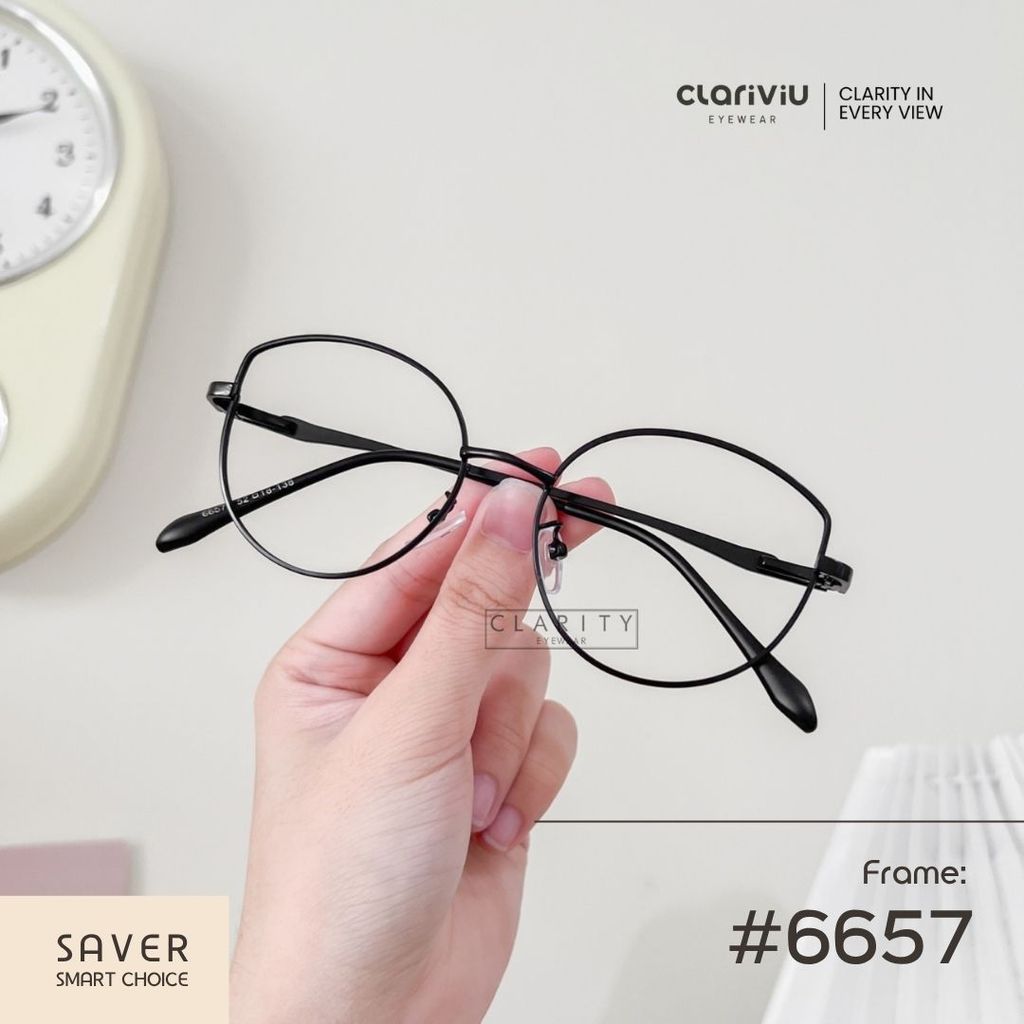 CLARITYEYEWEAR #6657 Frame Kacamata Wanita Fashion Bluechromic,Photochromic