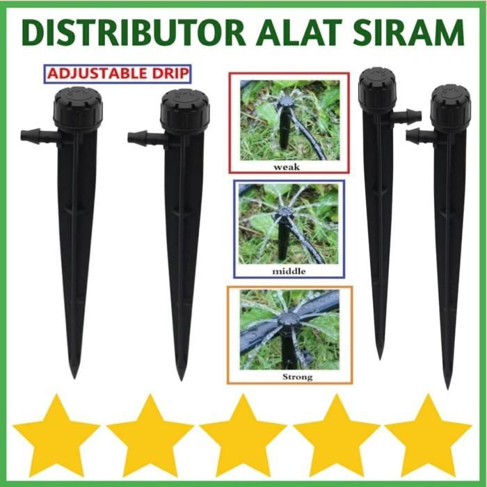 SPRINKLER STICK ADJUSTABLE 7MM DRIPPER STIK DRIP TAMAN AIR POT BUNGA - A. 100PCS DRIP