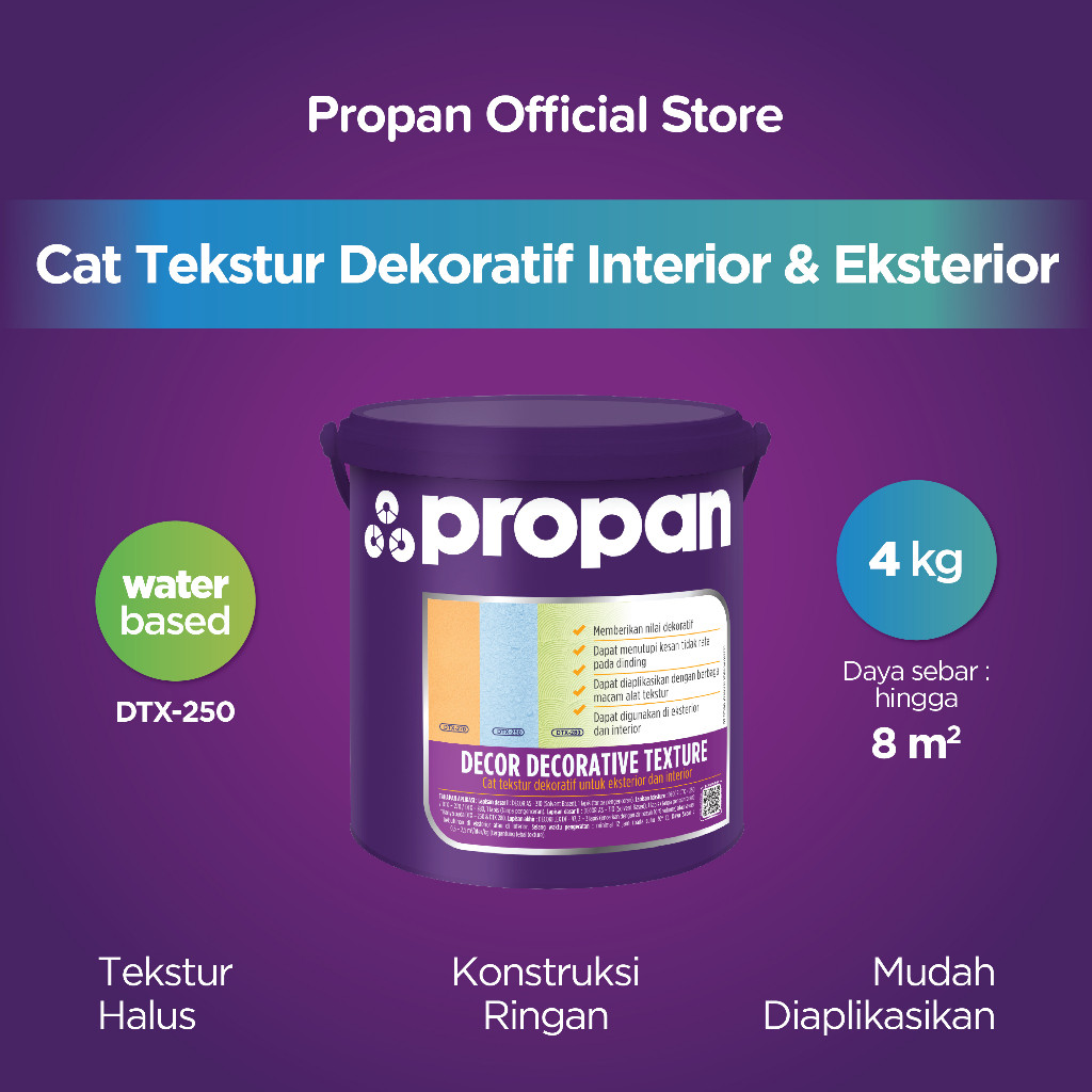 Salin PROPAN LEGANZA DECORTEX CAT TEMBOK DECORATIVE TEXTURE KEMASAN GALON