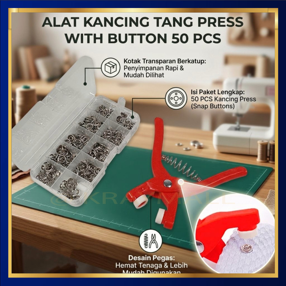 Alat Pasang Kancing Tang Press Manual with Button 50 PCS - LL149