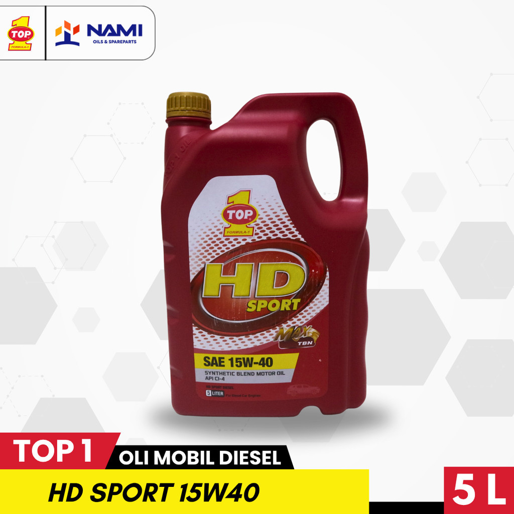 *TOP 1 HD SPORT 15W40 (GALON) 5L * Oli mobil Diesel synthetic - Original