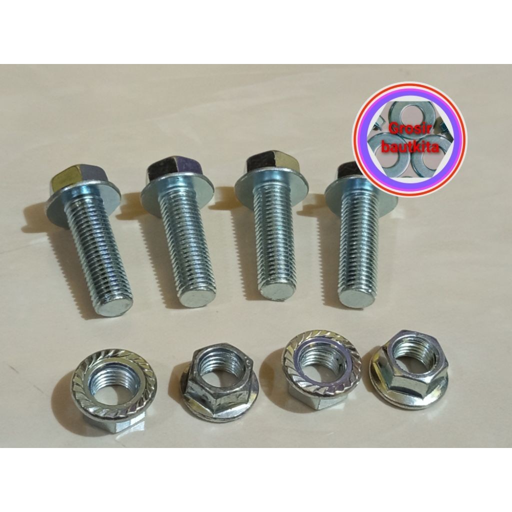 COD BAUT FLANG M10*30.BAUT 14,+ MUR. PANJANG 3cm.BAUT TOPI, BAUT PAYUNG, BAUT KUPING, BAUT KONCI 14 
