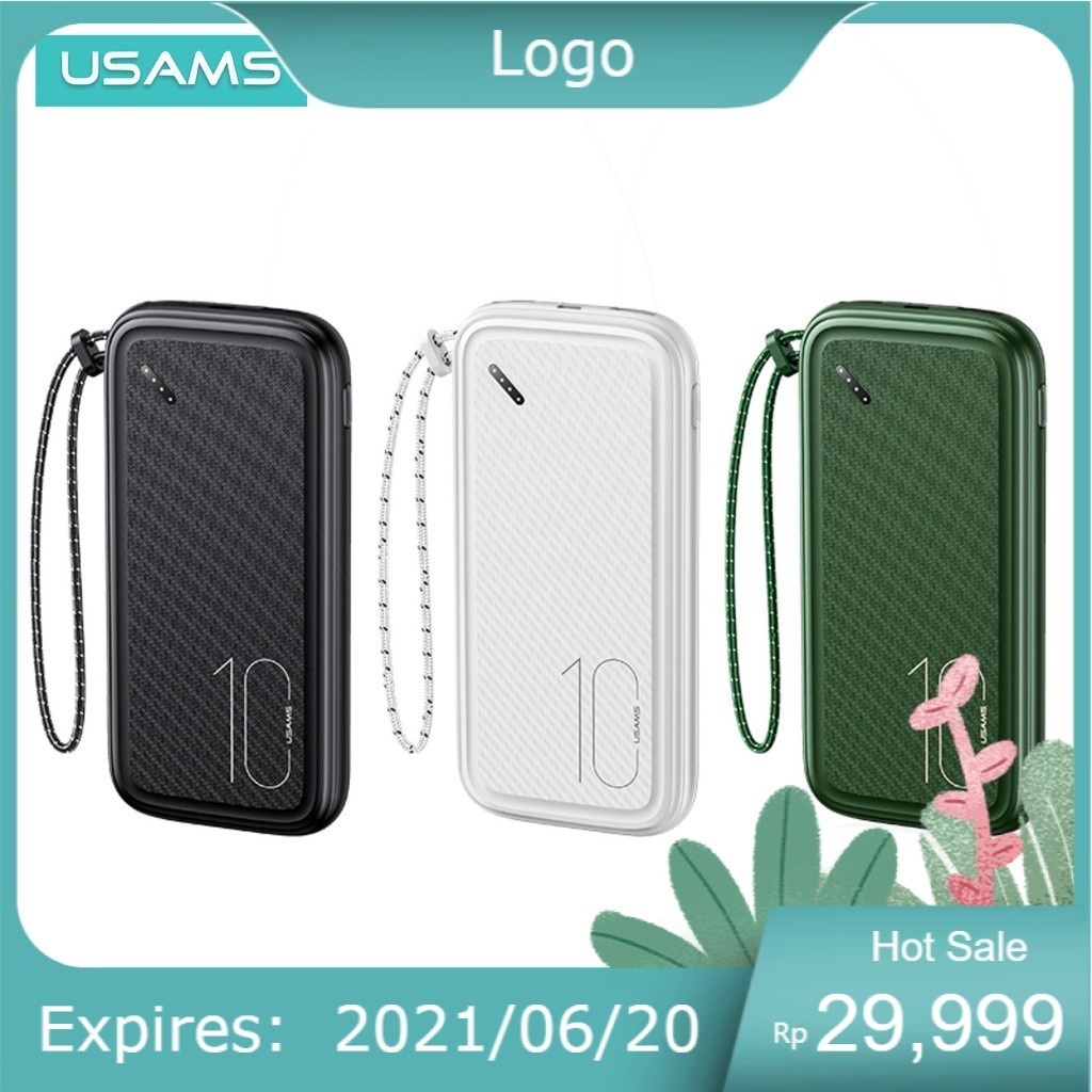 USAMS PB56 Powerbank 10000mAh With Lanyard Dual USB