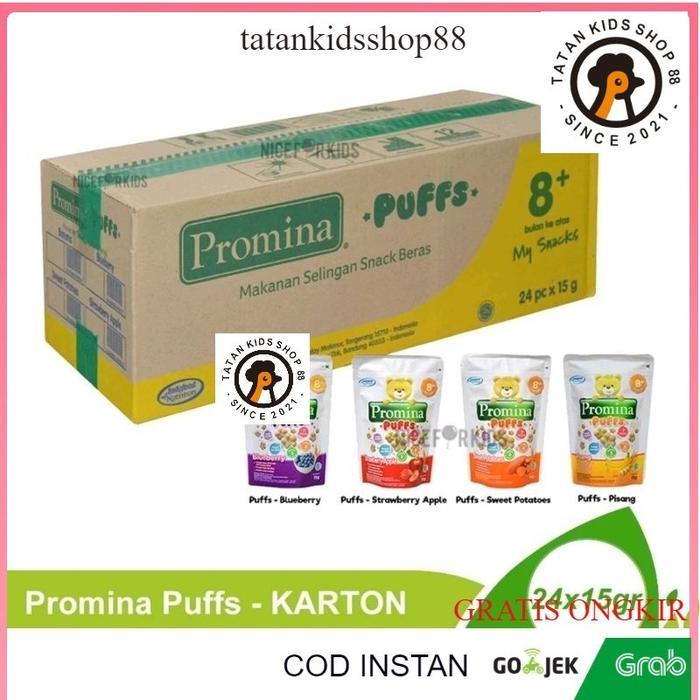termurah Promina Puffs 1 DUS Karton Puff Biskuit Sereal Makanan Cemilan Bayi 8 Bulan - BLUEBERY 1 DU