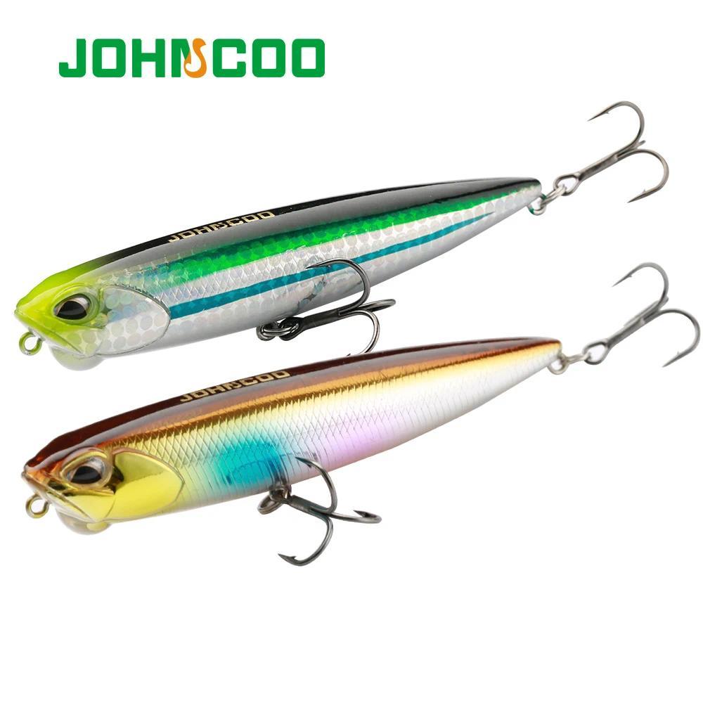 JOHNCOO PENCIL 100mm Topwater Lure 14g Swim Crankbait Whopper Artificial Bait Trolling Bass Pike Lur