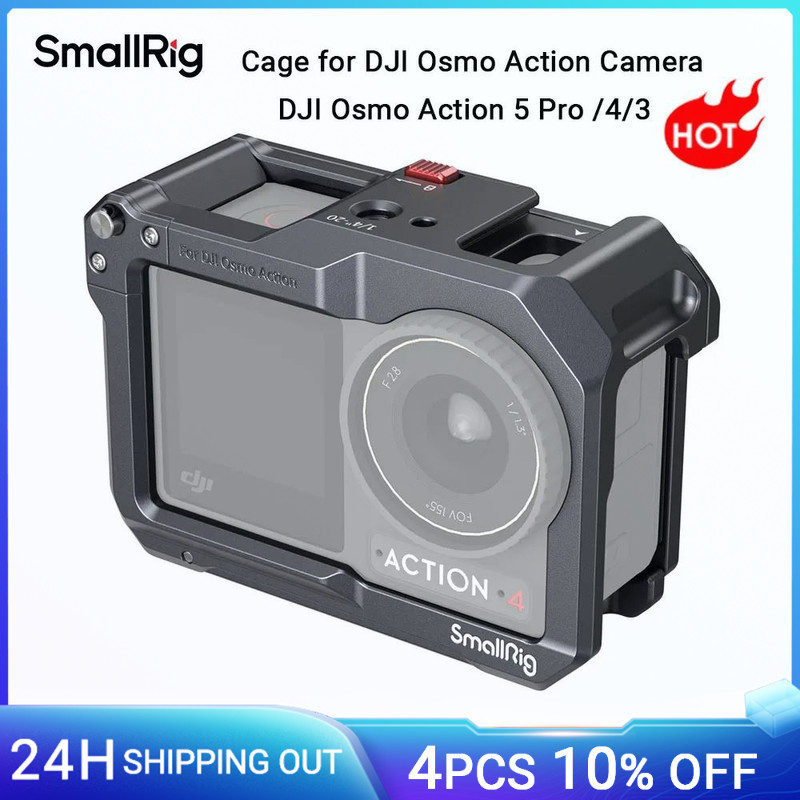 SmallRig Action 5 Pro Cage for DJI Osmo Action 5 Pro / 3 / 4 Camera Case for DJI Mic Protective Fram