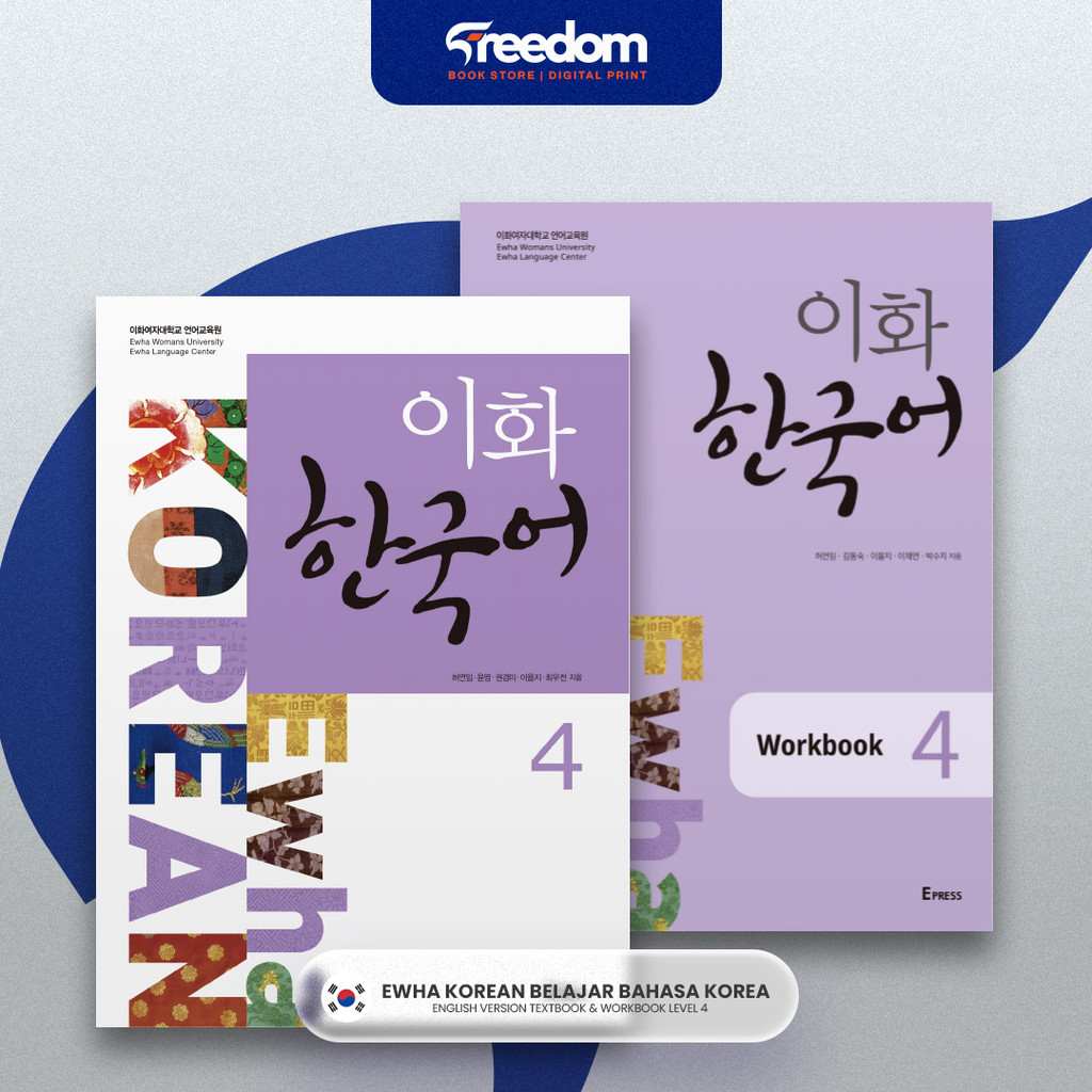 Buku Bahasa Korea Ewha Korean Level 4 Textbook & Workbook English Version | Intermediate Korean Lear