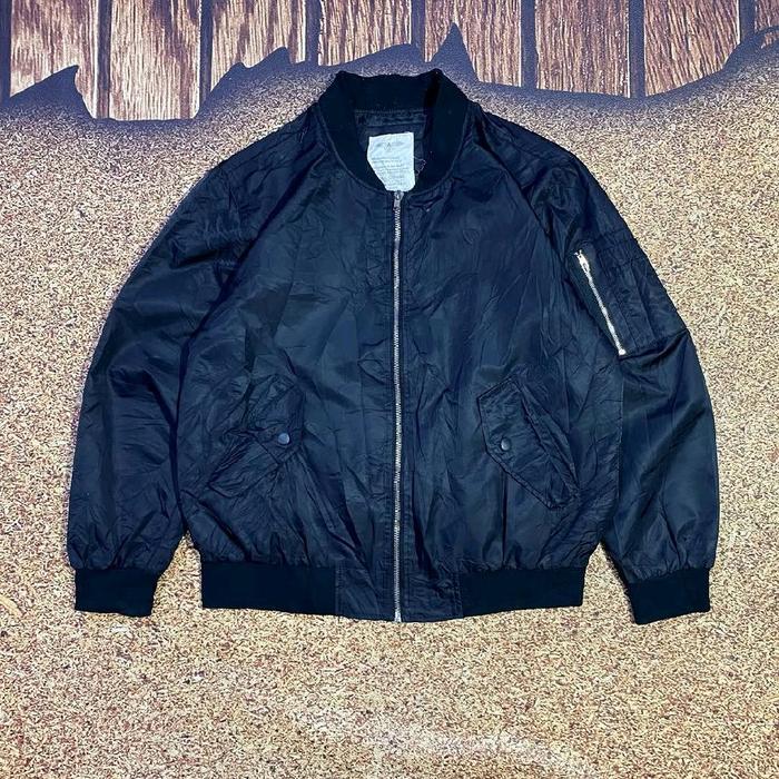 jaket bomber MA1 TRADE MARK BRAND GOODS jaket pria hitam motoran casual murah bagus size L fit XL