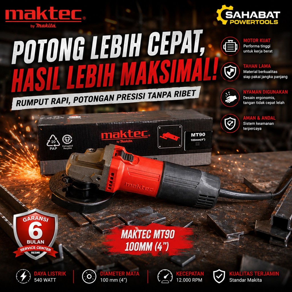 MODEL MAKTEC MESIN GERINDA 4" YUKIDO JAPAN TECHNOLOGY KUALITAS TERBAIK ADA YUKIDO