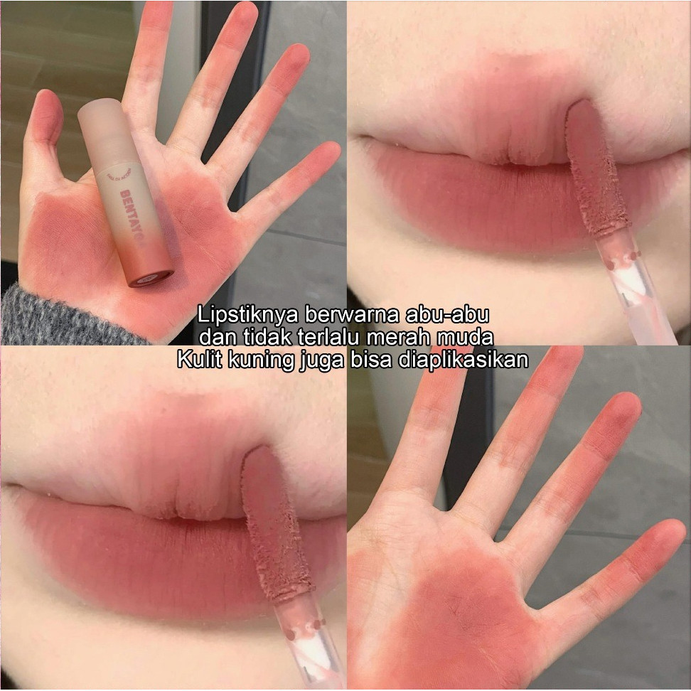 COD Lipcream Matte Velvet Korea Lipstik Tahan Lama Waterproof Warna Coklat Chocolate Merah Gelap