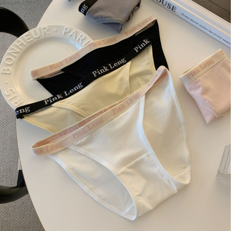 Celana Dalam Wanita Muda Katun, Low-Waist Tanpa Bekas Adem, Katun 100% di Bagian Dalam