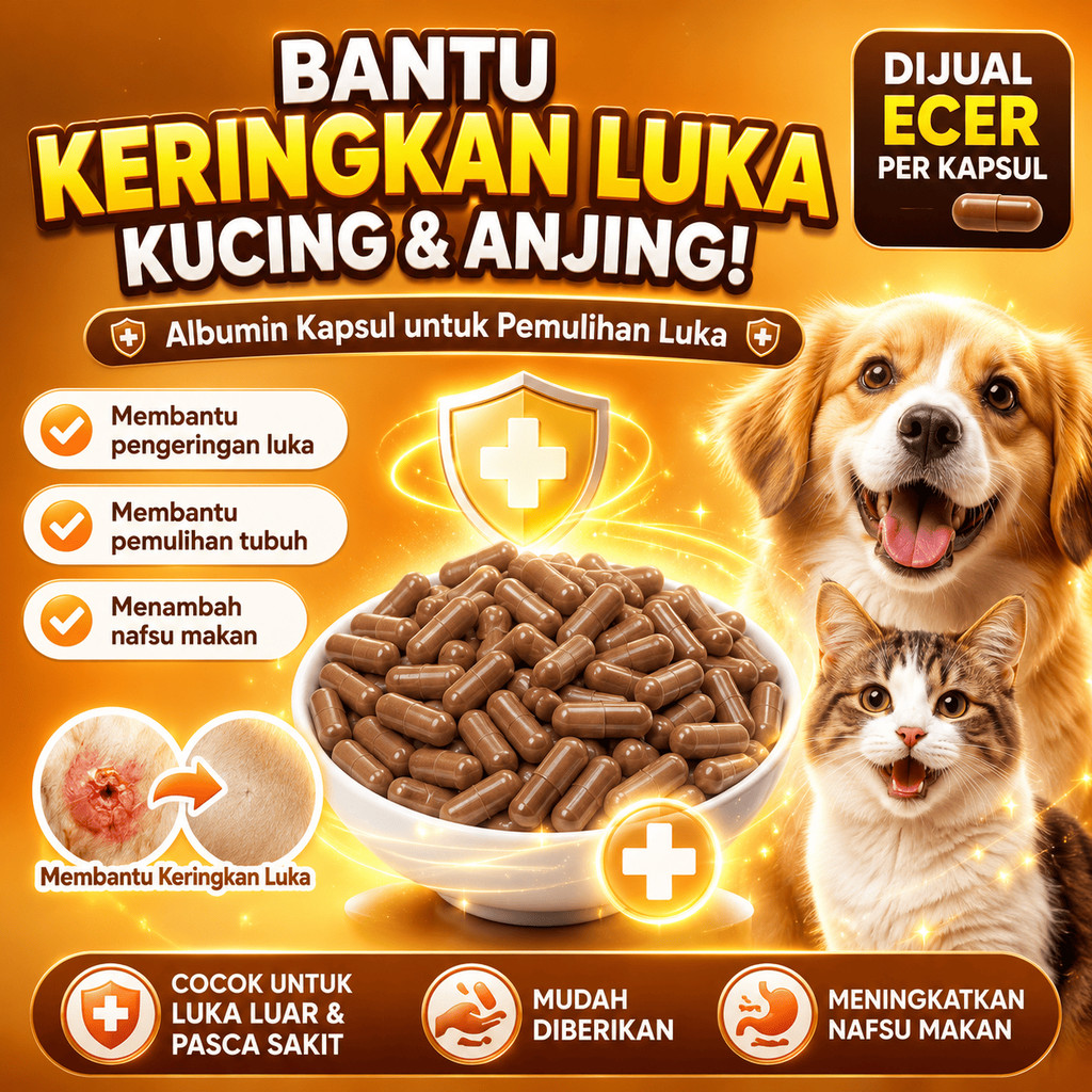 ALBUMIN ECER SATUAN OBAT LUKA KUCING EKSTRAK IKAN GABUS SUPLEMEN PENYEMBUH LUKA KUCING TERBUKA BASAH