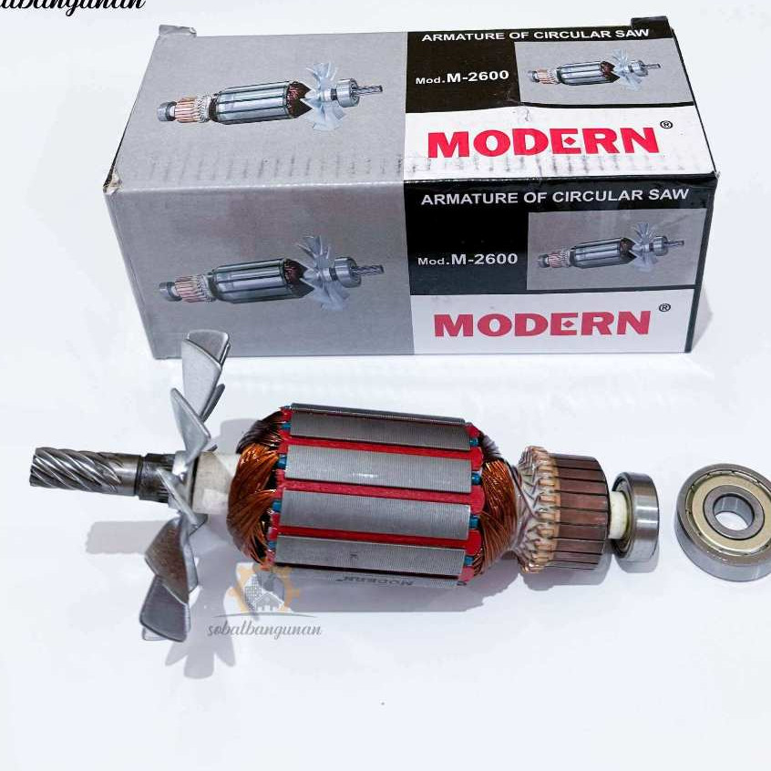 WOKER.ID Sparepart Armature Modern Mesin Circular Saw M-2600 / Angker Dinamo Mesin Gergaji Kayu M260