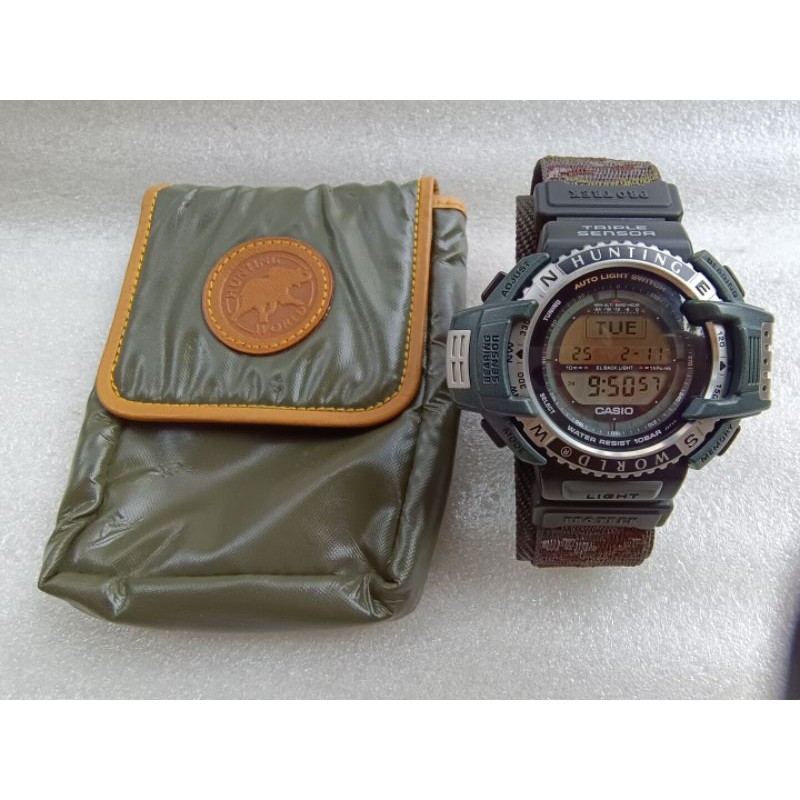 AP Jam Tangan Casio Protrek Pro trek PRT 40 PRT-40 PRT40 PRT-40-HWJ Hunting World EX DISPLAY LIKE NE