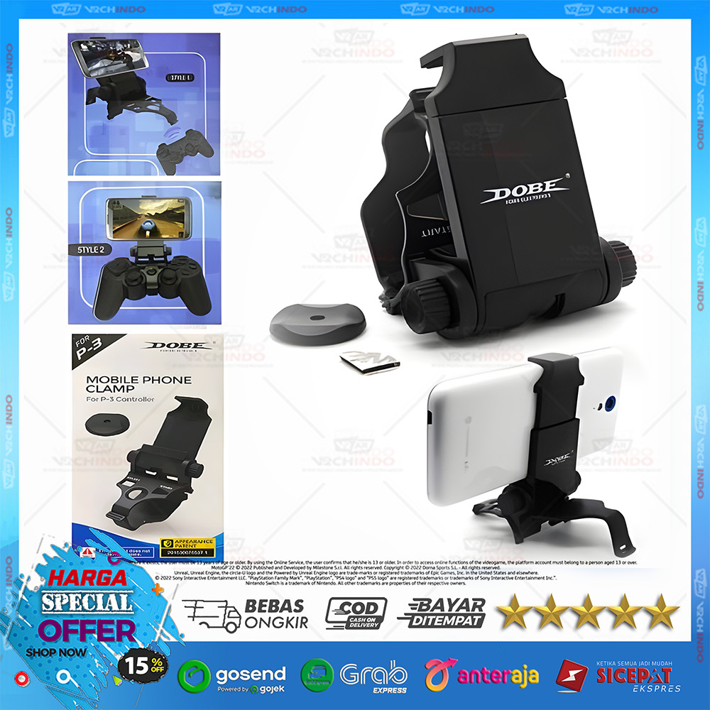 Dudukan HP Stik PS3 / DS3 Phone Clamp Holder Controller HP Untuk Main Game Android