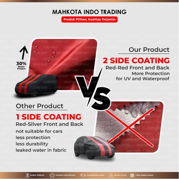 Custom Body Cover Warna / Sarung Mobil / Penutup Mobil Honda Freed - MerahListHitam