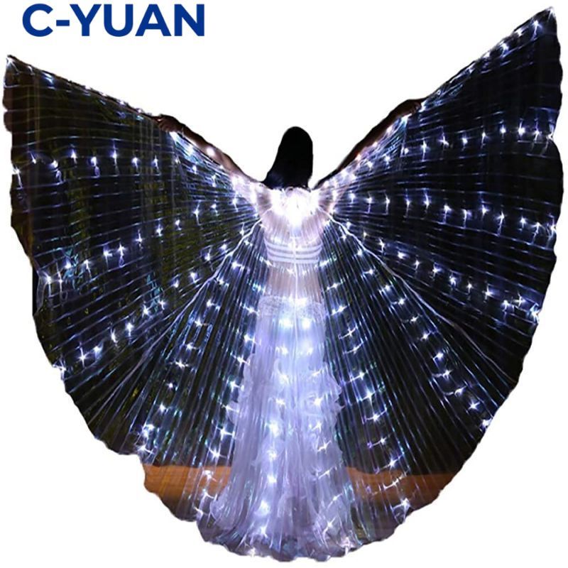 CYUAN Kostum Sayap Malaikat Sayap Tari Penari Sayap Malaikat Led Sayap Kerub Belly Dance Sayap Malai