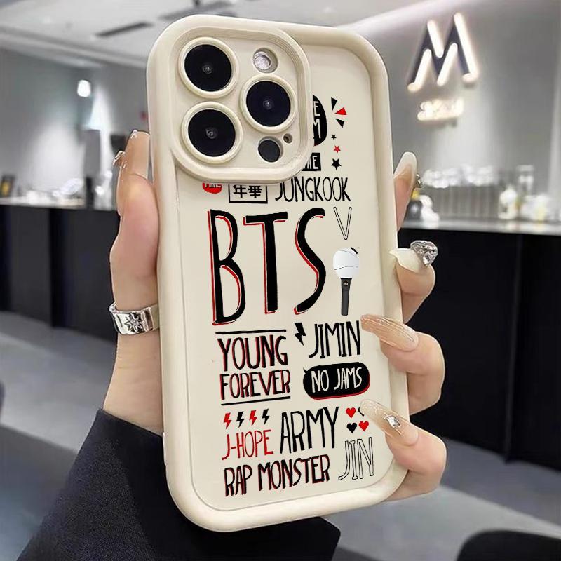 Case Hp For Iphone 11 Pro 12 Mini 13 15 7 Plus8 Plus 8 X XS Soft Silicone Unik BTS Camera Protection