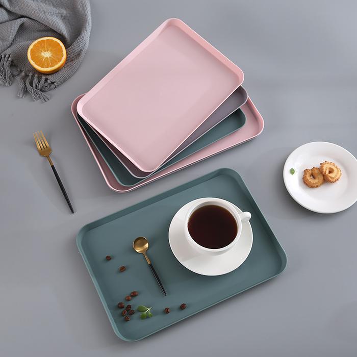 PROMO Nampan Tray Baki Melamin Nampan Plastik Anti Panas Vintage Tray BESAR - Biru