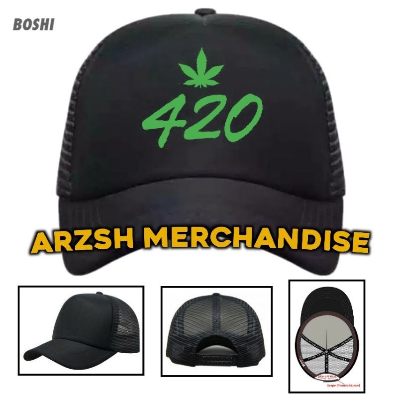 Topi 4.20 Rastaman Trucker Jaring - Topi Trucker Jaring 4.20 Rastaman