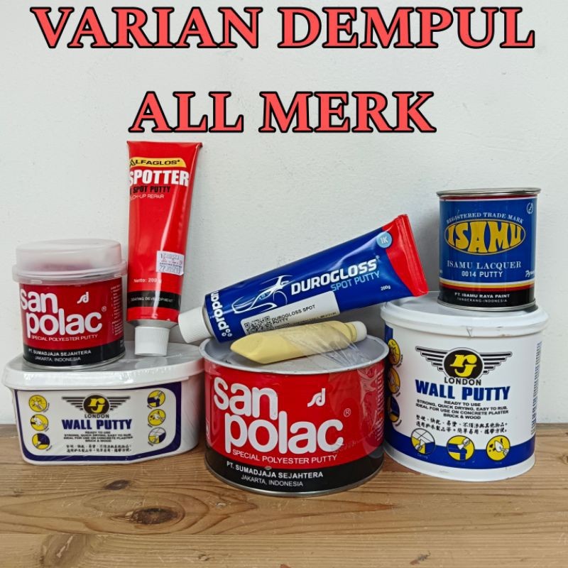 MINIM 2-CAMPUR link dempul segala merk dan segala ukuran dempul wallputty dempul motor dempul mobil 