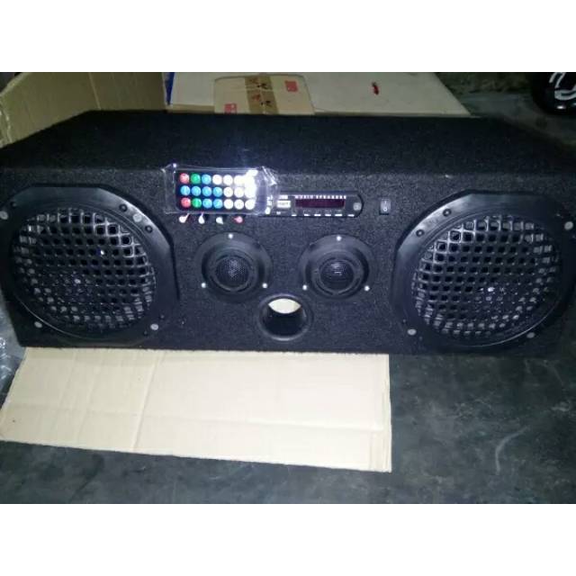 Speaker Aktif Mobil 12V Bluetooth USB MMC AUX Radio FM