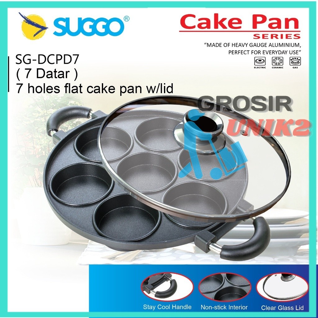 (size) SUGGO LUBANG DATAR CAKE PAN SUGGO / CAKE PAN SUGGO 7 LUBANG dan 8 LUBANG / CETAKAN KUE 7 LUBA