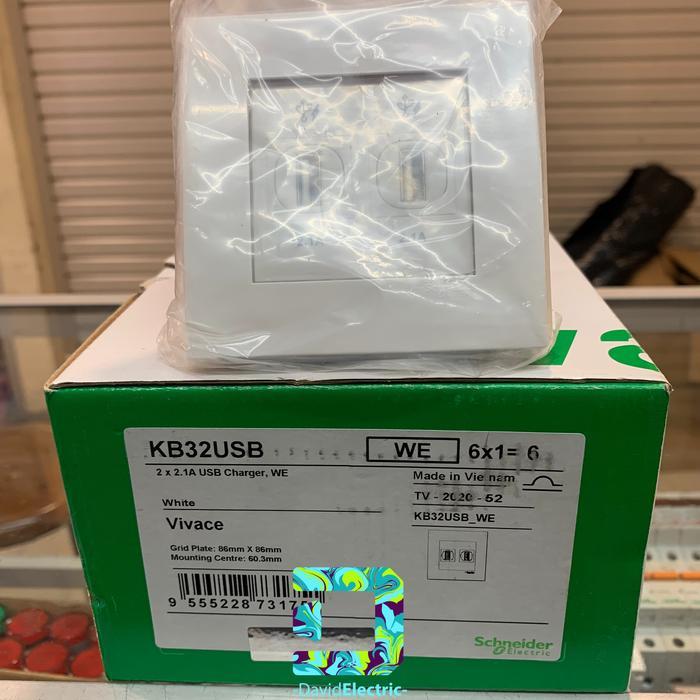Stopkontak usb 2 gang Schneider Vivace KB32USB