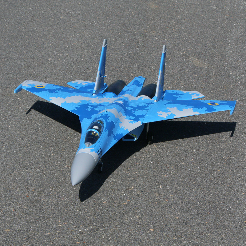 6  FlyFans Ukrainian Digital SU-27 Twin 64mm RC EDF Jet PNP Version Plane